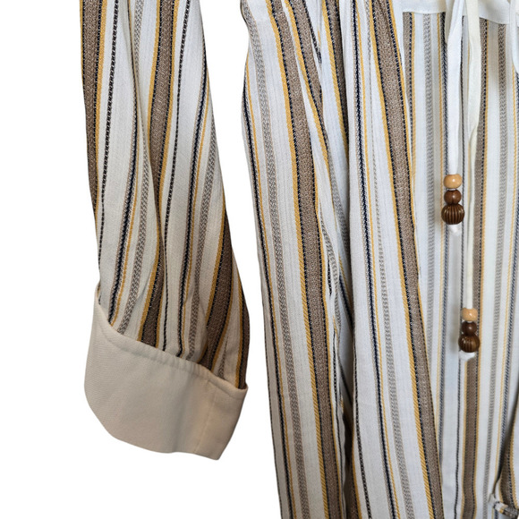 Nwt Kayra KYR Striped Kimono Ecru-Brown size 38/6/small - Picture 4 of 10